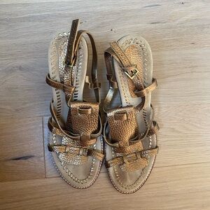 Enzo Angiolini Gold Strappy Heels